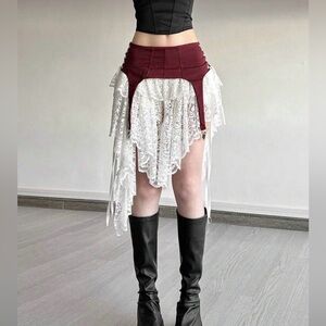 Super sexy laced skirt.